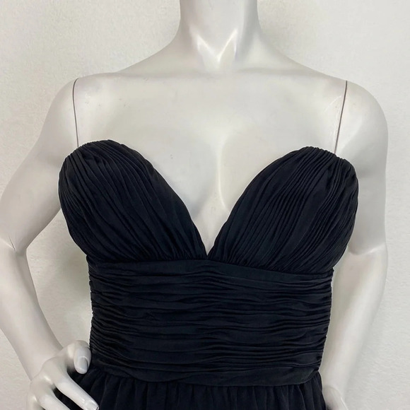 Laura Marolakos Vintage Black 100% Silk Strapless Eveningwear Maxi Dress 4 - Picture 2 of 7